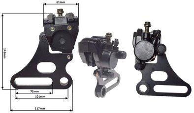  Brzdový strmeň zadný pre pitbike jednopiestik