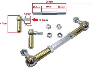 Čapy riadenia a spojovacia tyč miniquad 13-16cm