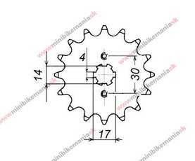 Záberové koliesko pastorok 420 13zubov 17mm