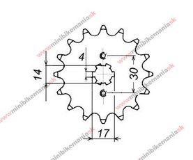 Záberové koliesko pastorok 420 17zubov 17mm