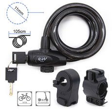 Zámok lano aj s držiakom aj pre kolobežky s kľúčom 105cm