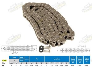 Reťaz minicross 122článkov 97cm 8P8 T8F