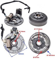 Stator cievka zapalovacia+rotor Pitbike 110cc 125cc