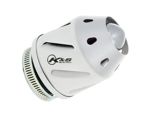 Vzduchový filter K&S konektor 35/48mm (s adaptérom) - strieborný IP32236