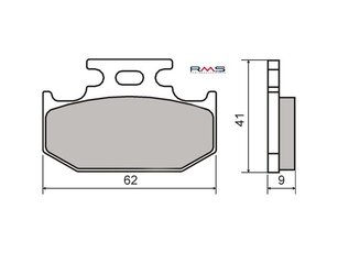 Brzdové obloženie RMS oragnické pre Yamaha DT 125, TT 250-600