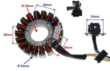 Stator cievka zapaľovacia SuzukiGN 18cievok 93mm
