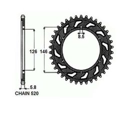 Rozeta jtr808 Kawasaki KLX Suzuki DR400 reťaz520