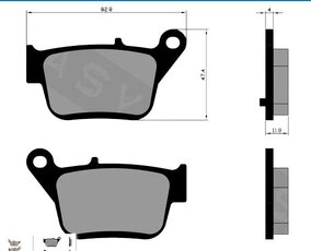 Brzdové obloženie zadné SYM MaxSym 400/600 43140-L4A-300