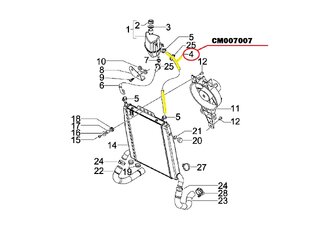 Hadica chladica do expanznej nádoby Aprilia, Gilera 125,200,250,300