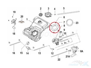 prítlačný plech tesnenia palivového čerpadla  Keeway Logik 125 EFI Euro 4 4T 2018-2020