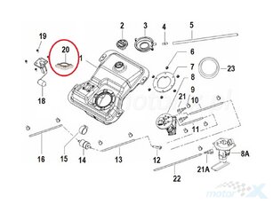 Tesnenie plaváku paliva Keeway Logik 125 EFI Euro 4 4T 2018-2020