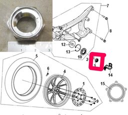 Matica zadného kolesa SYM M16 90305-AAA-000