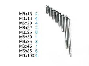 Skrutky M6 sada 40ks pre skútre