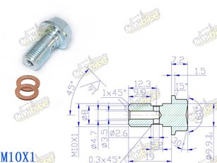 Holender M10x1,00 19mm chróm aj pre Brembo systém Holender M10x1,00 19mm chróm aj pre Brembo systém
