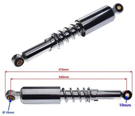 Tlmič pre skútre a motocykle 345mm 10mm oko nastavitelný