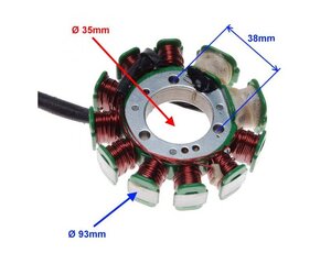 Stator cievky pre motor Kingway150/250cc 93mm 11cievok