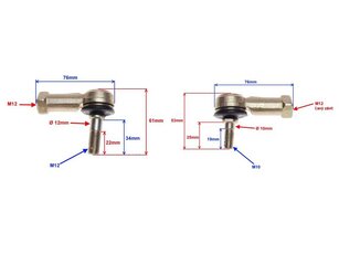 Čapy riadenia ATV125 M12/M10 ľavý+pravý vnútorný závit