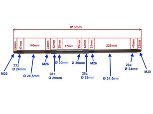 Os zadnej nápravy 813mm pre ATV 150/200/250ccm verzia 2