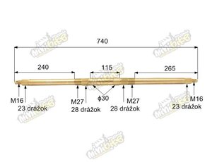 Os zadnej nápravy pre štvorkolky 110-250cc - matica z oboch strán