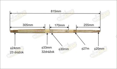 Os zadnej nápravy pre štvorkolky 200/250cc - matica z jednej strany