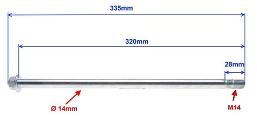 Oska M14x1.5 320mm pre zadnú nápravu ATV 150-200