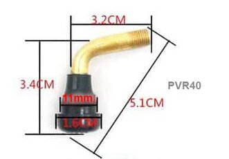 Ventil na disk pre bezdušové pneumatiky na kolobežkách PVR50 zahnutý