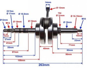 Kľukový hriadeľ pre motor 110cc 125cc 1P52 štvorkolky ATV automat+spiatočka