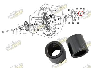 Vymedzovací valček zadného kolesa pravý pre PisterPro LXR12-14