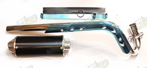 Výfuk pitbike s koncovkou koleno 32mm tlmič 85mm čierny