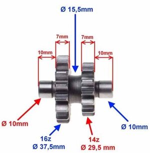 Koliesko štartovacie 16zubov/14zubov Koliesko štartovacie 16zubov/14zubov
