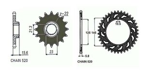 Reťazová sada pre Yamaha XT600 135384537215