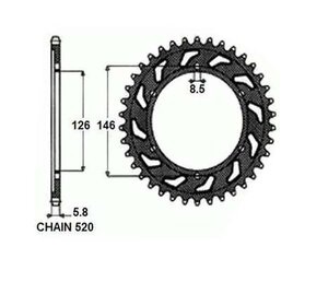 Rozeta jtr808 Kawasaki KLX Suzuki DR400 reťaz520