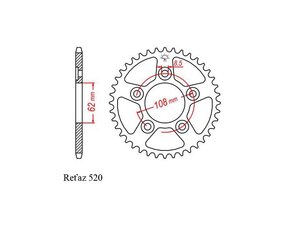 Rozeta pre reťaz 520 39z Aprilia RS 125 11545239