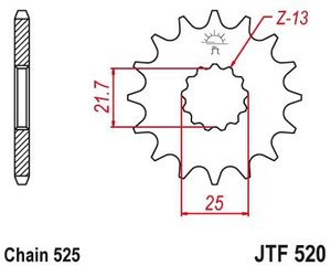 Záberové koliesko 15zubové reťaz 525 Hyosung GT650 Suzuki Strom650