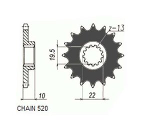 Záberové koliesko Kawasaki KLX400 SuzukiDR400 jtf432 14zubové
