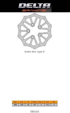 Brzdový kotúč Delta Braking D-Wawe Sport 220-58-5T