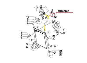 Hadica chladica do expanznej nádoby Aprilia, Gilera 125,200,250,300