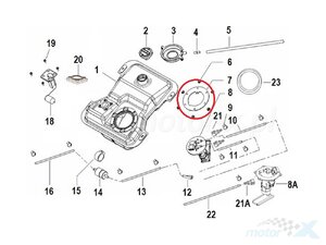 prítlačný plech tesnenia palivového čerpadla  Keeway Logik 125 EFI Euro 4 4T 2018-2020