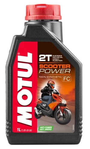 Olej pre skútre Motul Scooter Power 100%syntetic 2T 1L API TC JASO FD