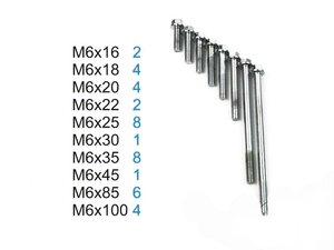 Skrutky M6 sada 40ks pre skútre
