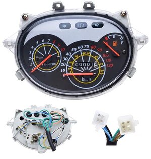 Tachometer s otáčkomerom pre skútre QT6