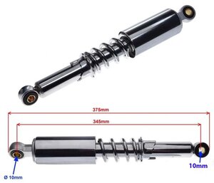 Tlmič pre skútre a motocykle 345mm 10mm oko nastavitelný