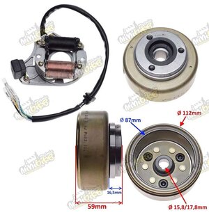 Stator rotor volnobežka pre ATV125 horný štartér