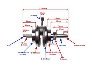 Kľukový hriadeľ pre ATV 250ST-9E
