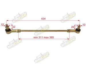 Čapy riadenia s tyčkou vnútorný závit 365mm M12 250ST-9E
