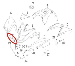 Držiak predného blatníka pre SMC-GCE 300 51554-CGW-00