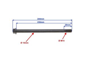 Oska M14x230mm do zadného kolesa pre Shineray XY125