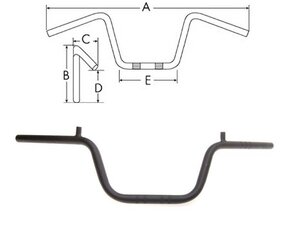 Riadidlá 760mm 22mm ATV s držiakom zrkadiel