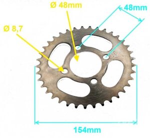 Rozeta 37z na 420 reťaz pre ATV110/125 Rozeta 37z na 420 reťaz pre ATV110/125