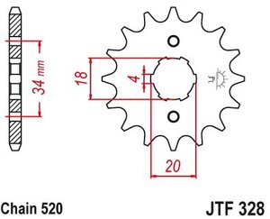 Záberové koliesko 520 13zubov 20mm pre ATV250 a dirtbike